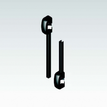Vertical rods and lateral latch bolt