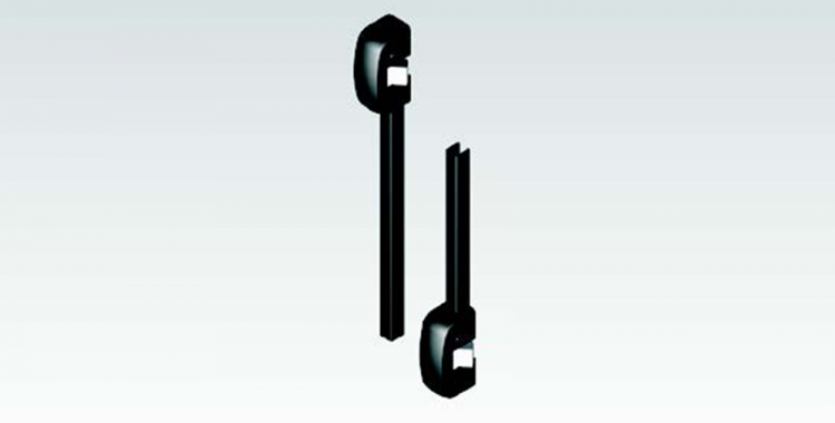 Vertical rods and lateral latch bolt
